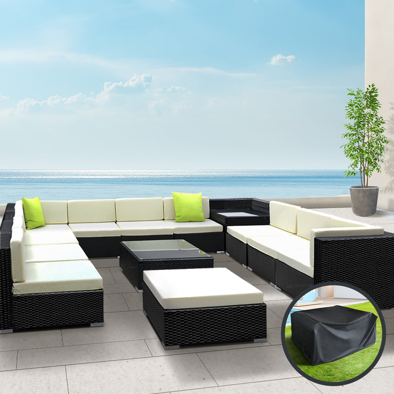 13-Piece Outdoor Sofa Set with Cover