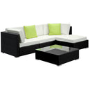 5-Piece Outdoor Wicker Sofa Set - Lounge Setting Cover included