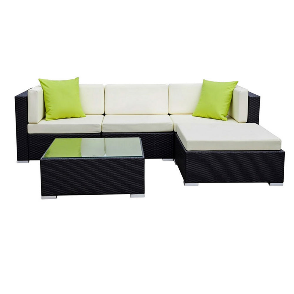 Arlo Outdoor Sofa Set – Black – 5 Piece