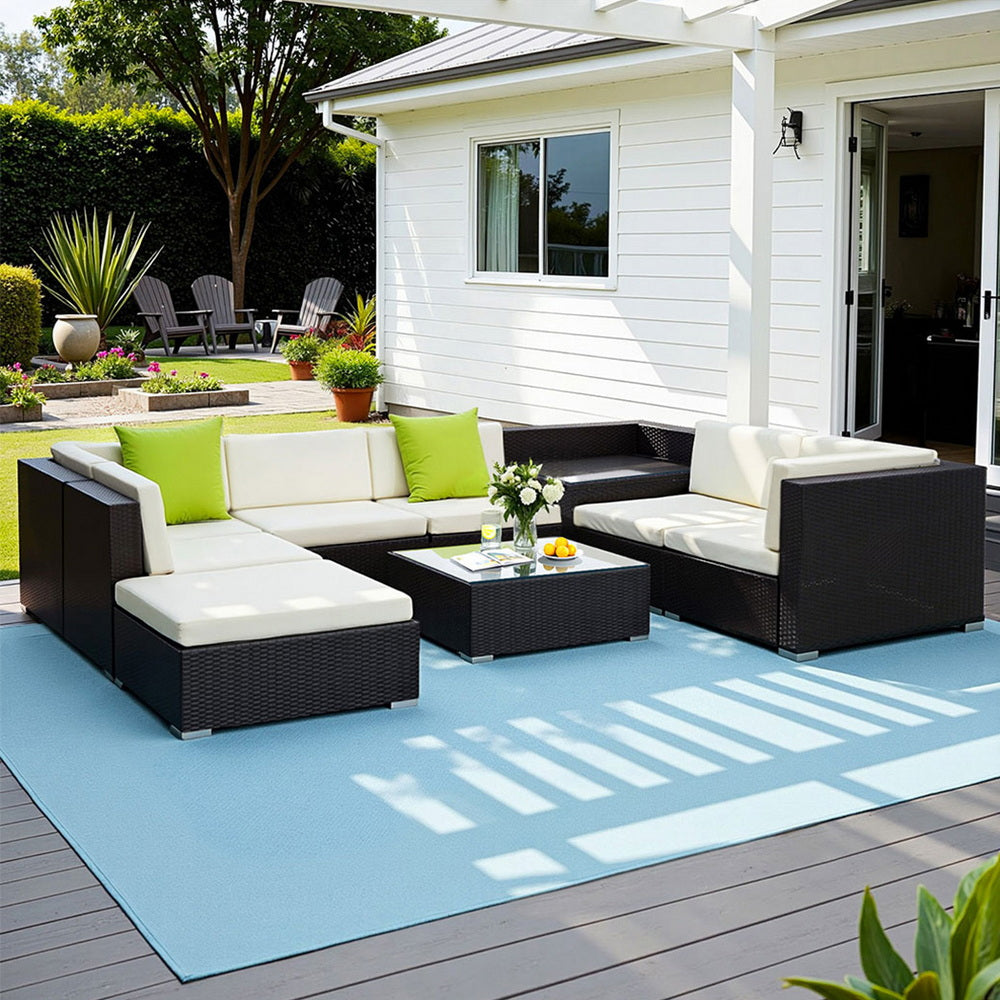 Nova 9 - Piece Outdoor Sofa Set Wicker Couch Lounge Setting Cover