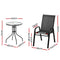 5-Piece Outdoor Bistro Table & Chair Set – Stackable, Black