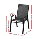 6-Piece Stackable Lounge Dining Chairs – Outdoor, Black