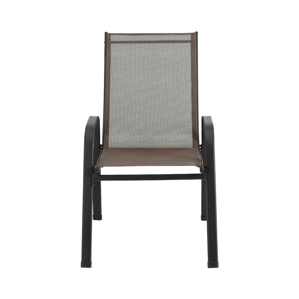 Arlo Outdoor Stackable Chairs – Brown – Set of 6