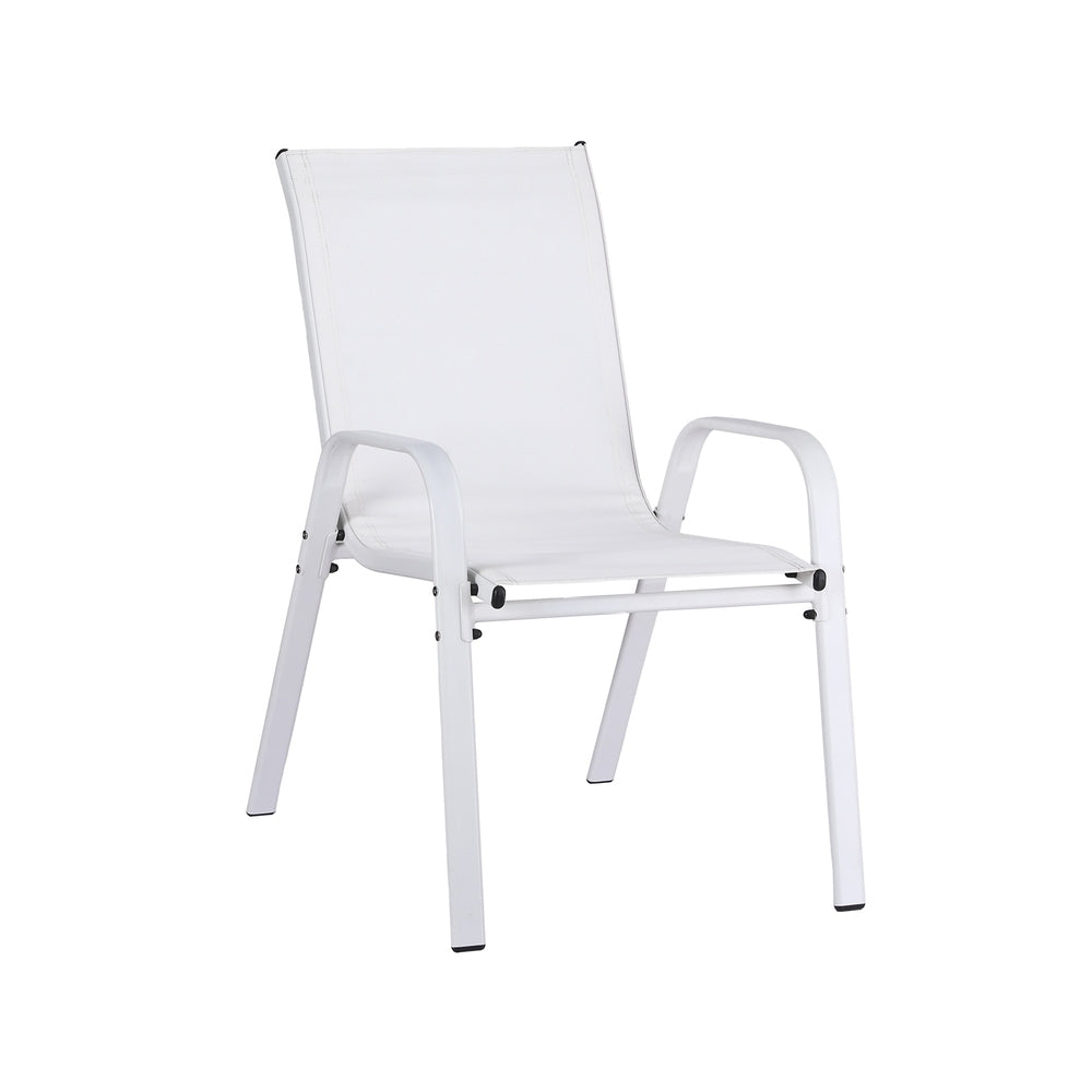 Nova Stackable Outdoor Dining Chairs – White – Set of 2
