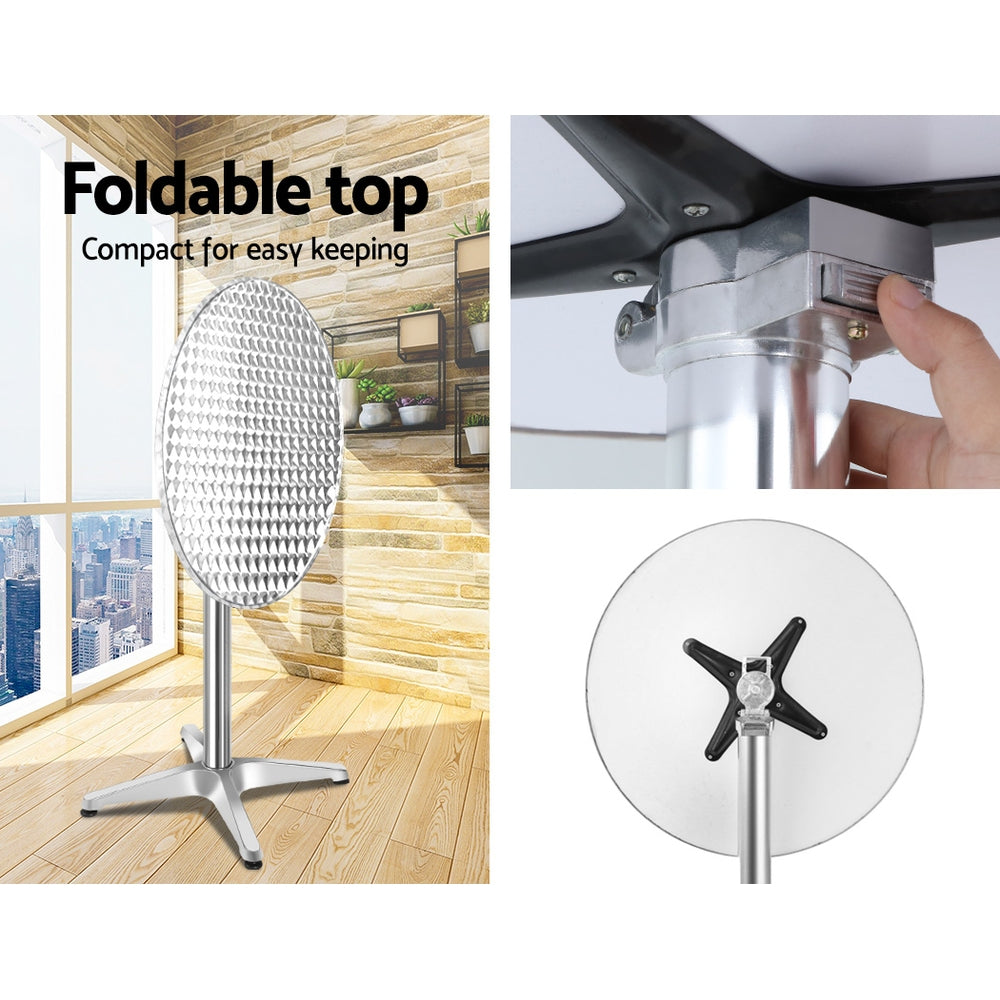 Altitude Adjustable Round Bar Table – Silver – 60 cm