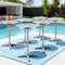 6 x Outdoor Bar Tables – Round Aluminium, 70/110CM