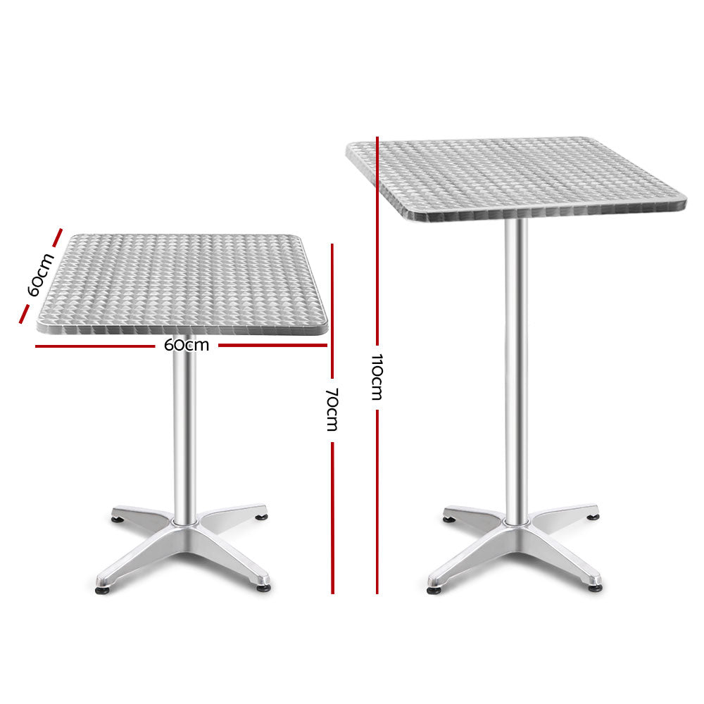 Nexus Adjustable Bar Table – Silver – 60 cm
