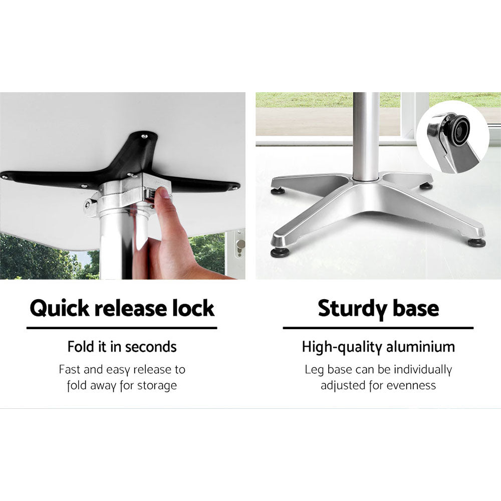Nexus Adjustable Bar Table – Silver – 60 cm