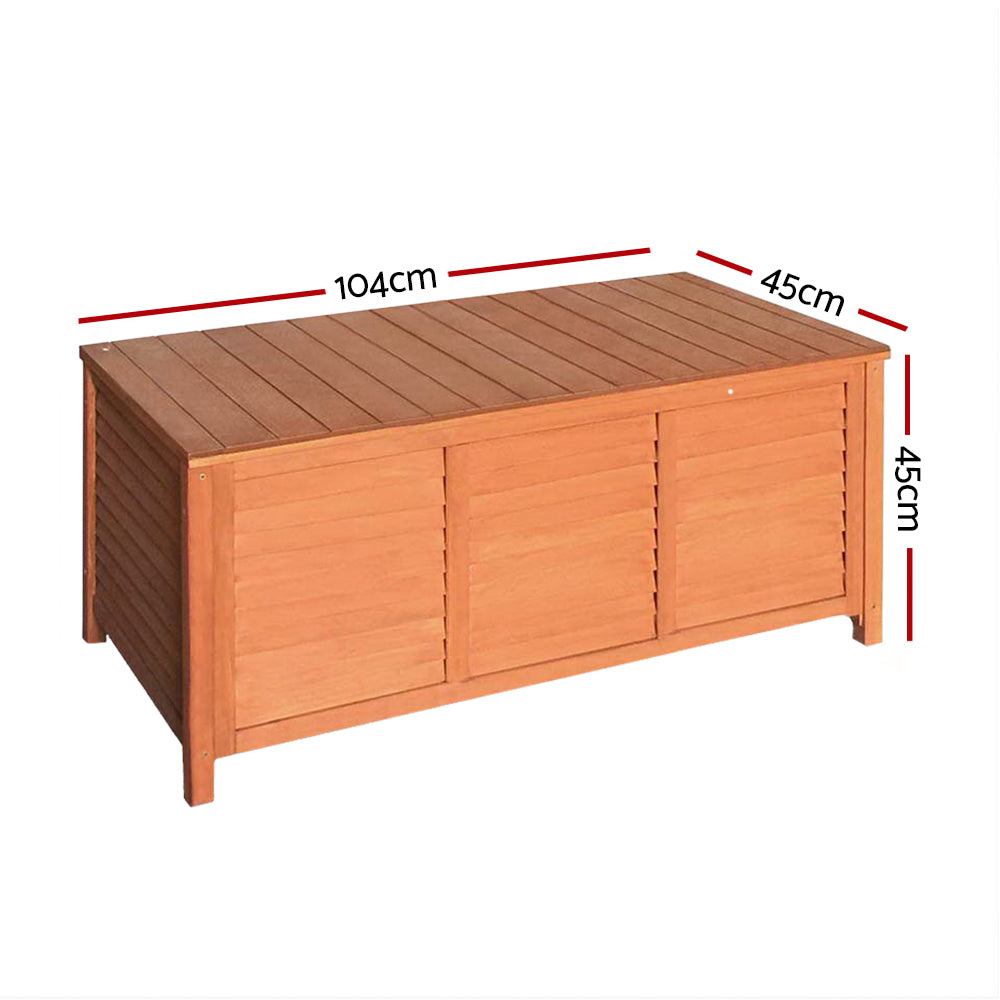 Alderon Outdoor Storage Box – Brown/Wood – 210L