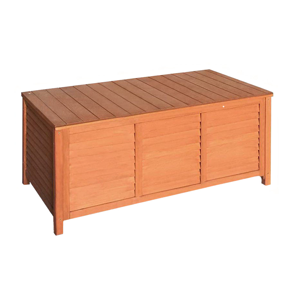 Alderon Outdoor Storage Box – Brown/Wood – 210L