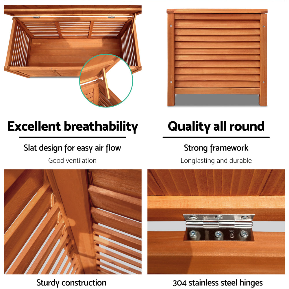 Alderon Outdoor Storage Box – Brown/Wood – 210L