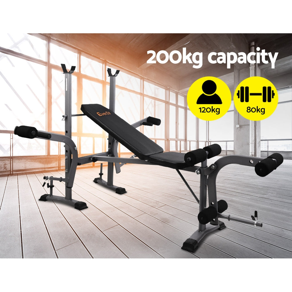 Atlas 8-in-1 Weight Bench – Black – 200kg