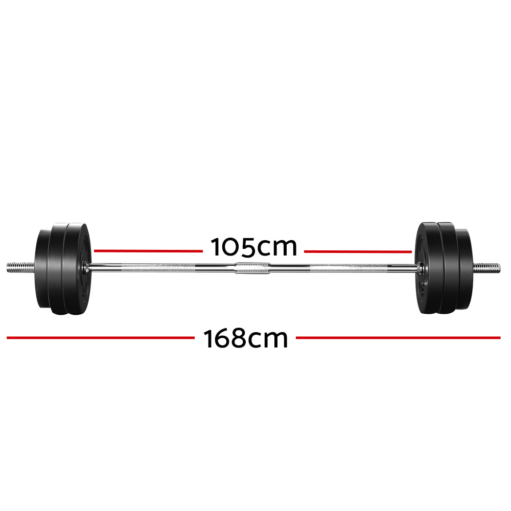 Everfit Barbell Weight Set – Black – 58kg