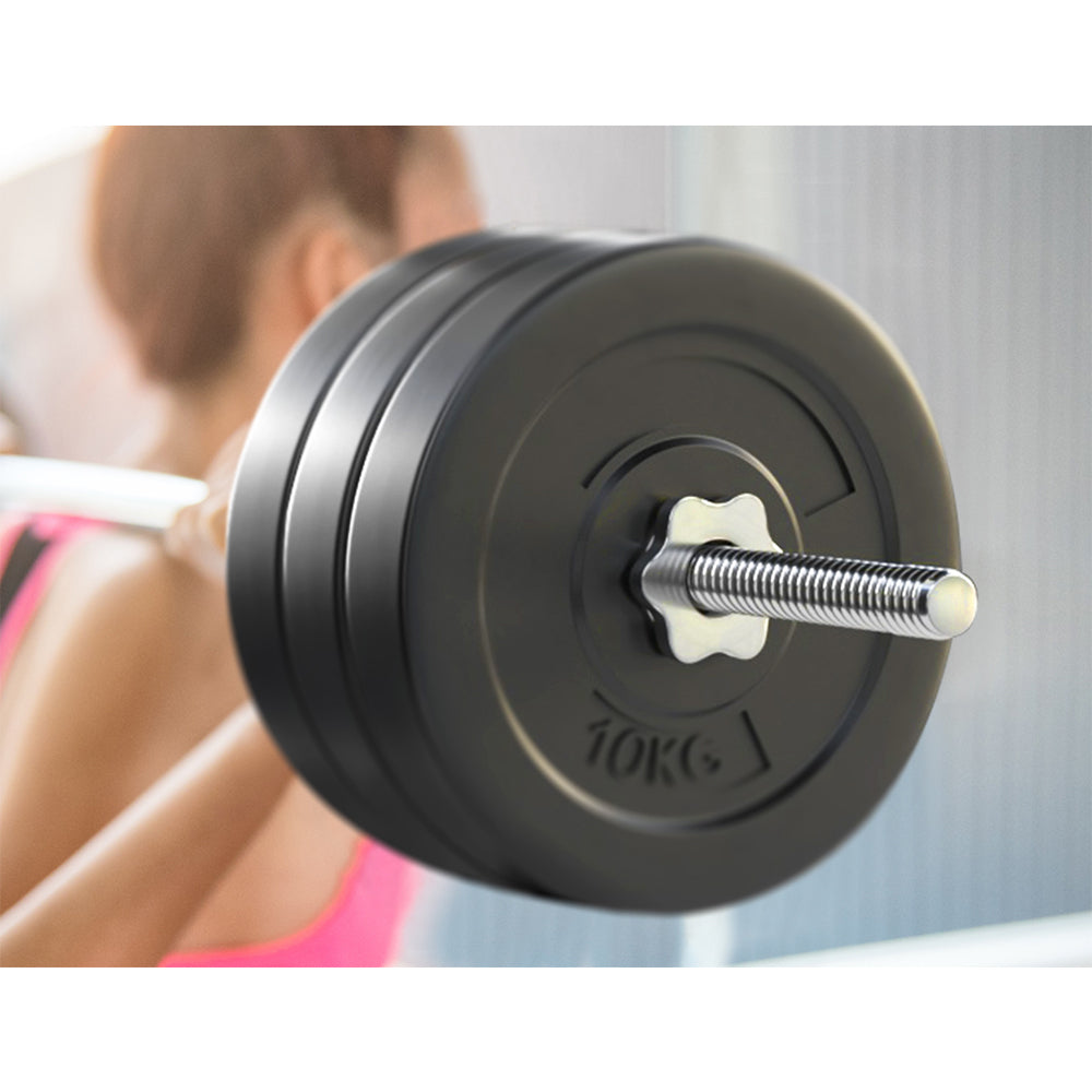 Everfit Barbell Weight Set – Black – 68kg