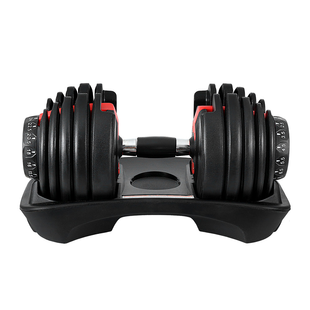 Everfit Adjustable Dumbbells – Black – 24kg Set