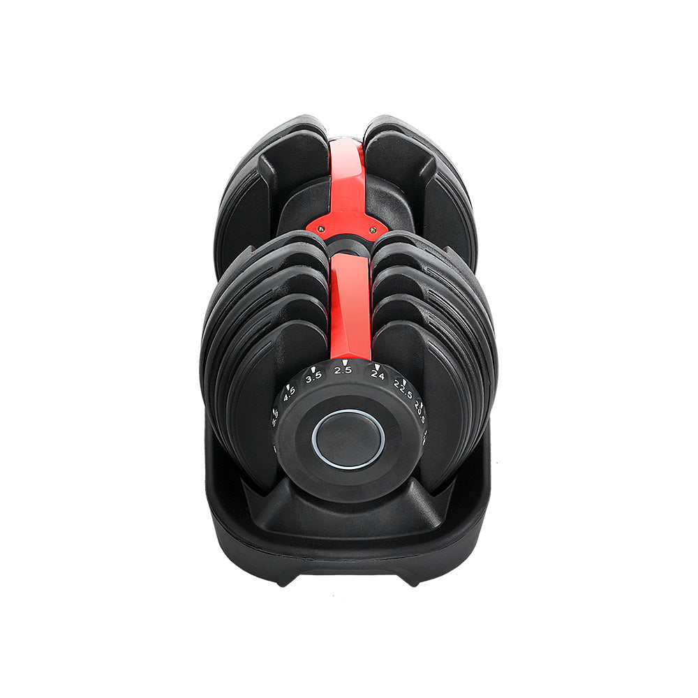Everfit Adjustable Dumbbells – Black – 24kg Set