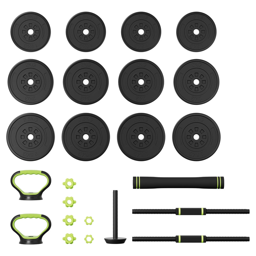 Cove Adjustable Weight Set – Black & Green – 25kg