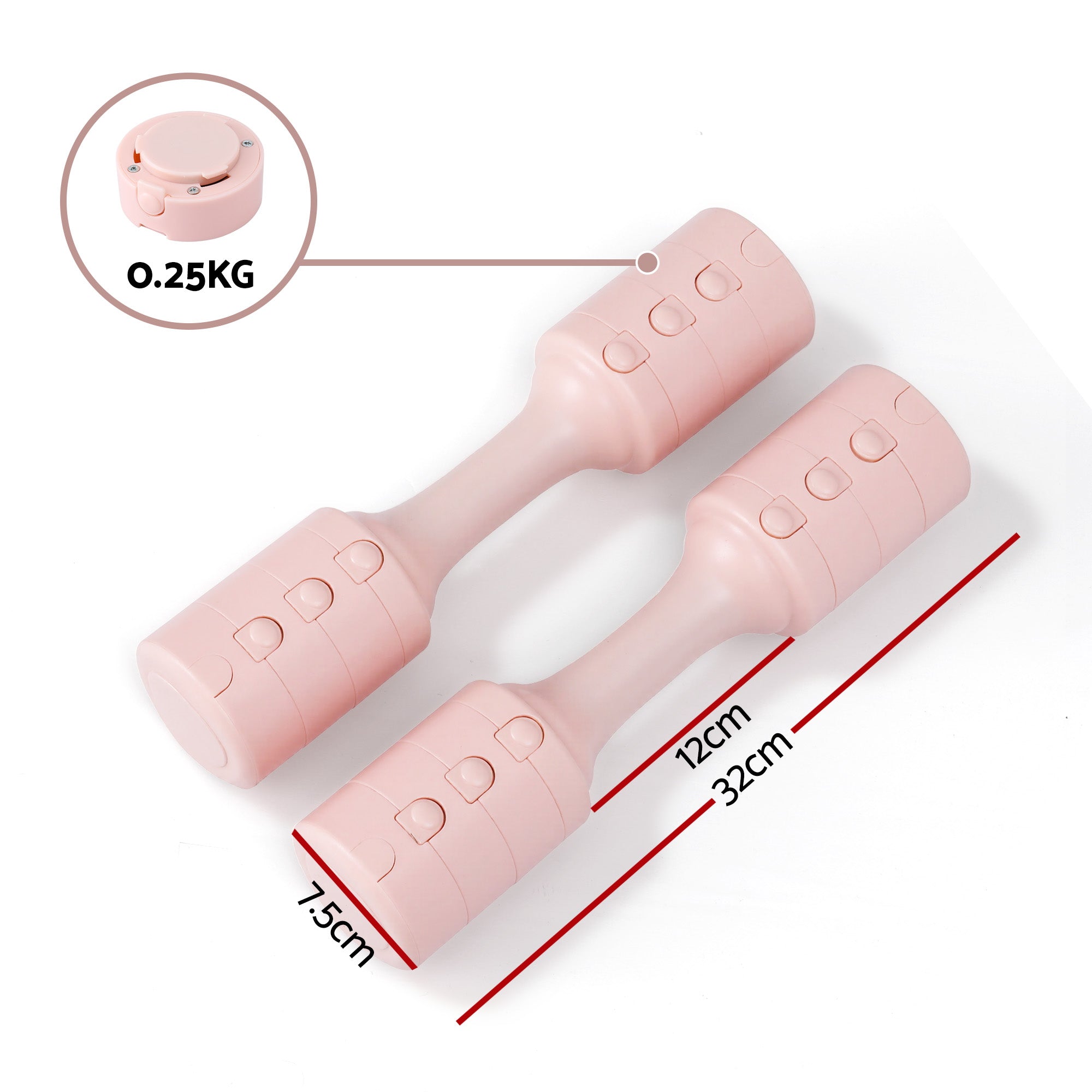 Nova Adjustable Dumbbells – Pink – 5kg Set