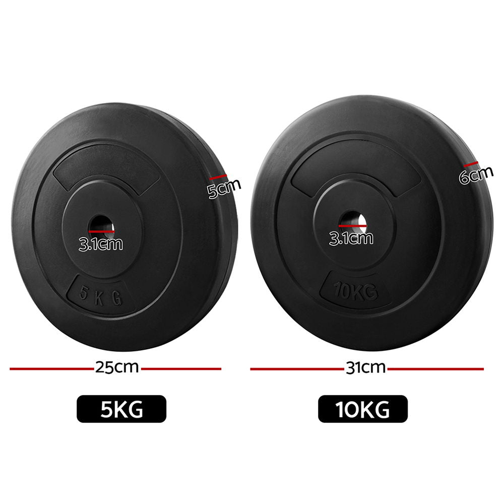 Atlas Barbell Weight Plates Set – Black – 70kg