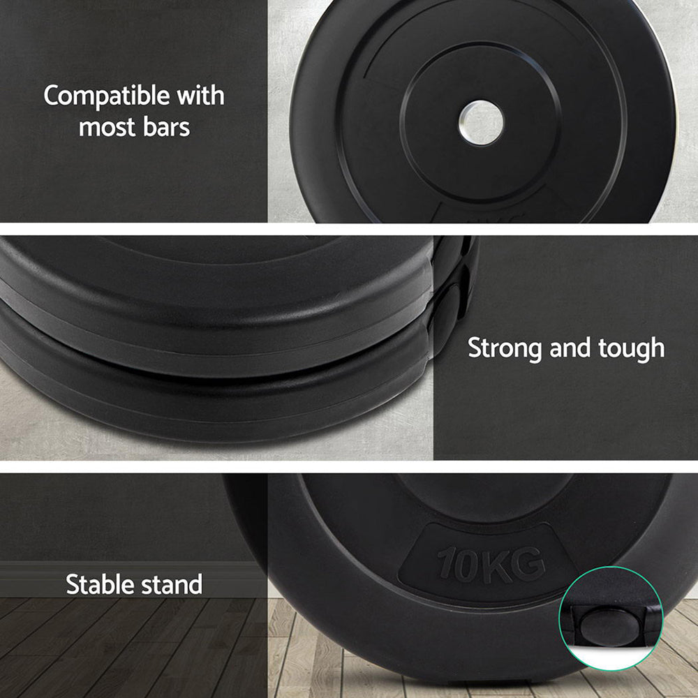 Atlas Barbell Weight Plates Set – Black – 70kg