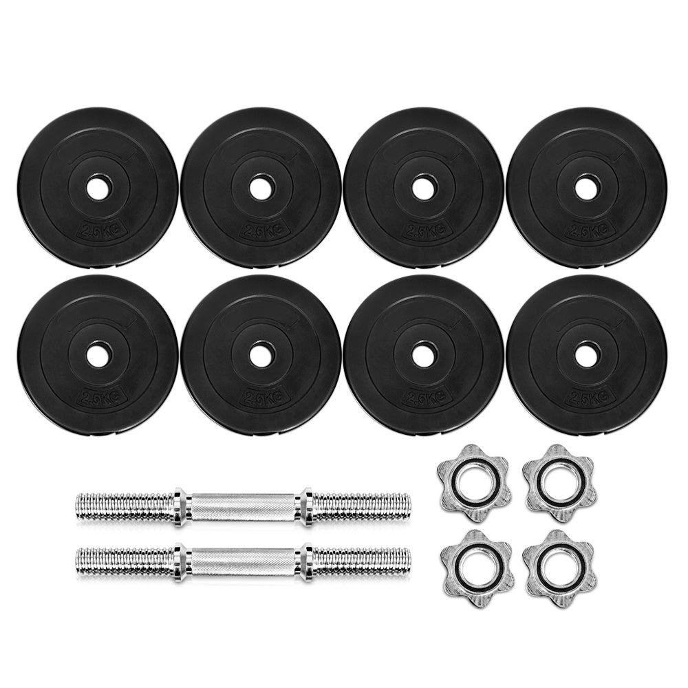 Everfit Dumbbell Weight Set – Black – 25 kg