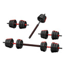 Cove 40kg Adjustable Dumbbell Barbell Set Weight Plates Home Workout
