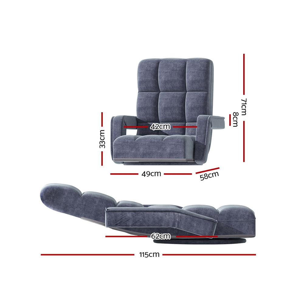 Marston Floor Lounge Chair – Charcoal – Swivel