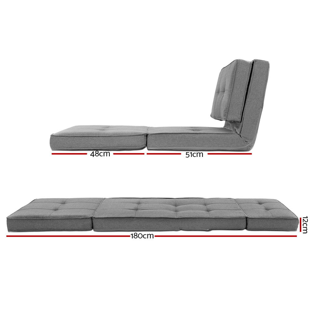 Celeste Floor Sofa Bed – Light Grey – Single