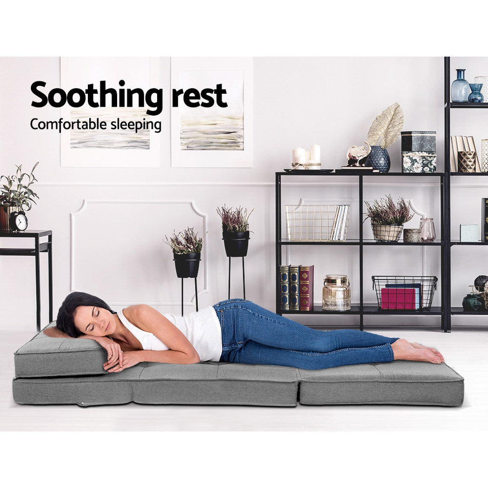 Celeste Floor Sofa Bed – Light Grey – Single