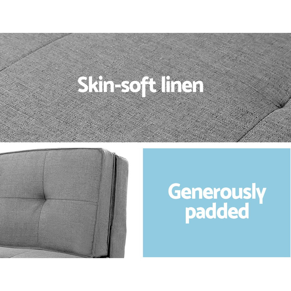 Celeste Floor Sofa Bed – Light Grey – Single