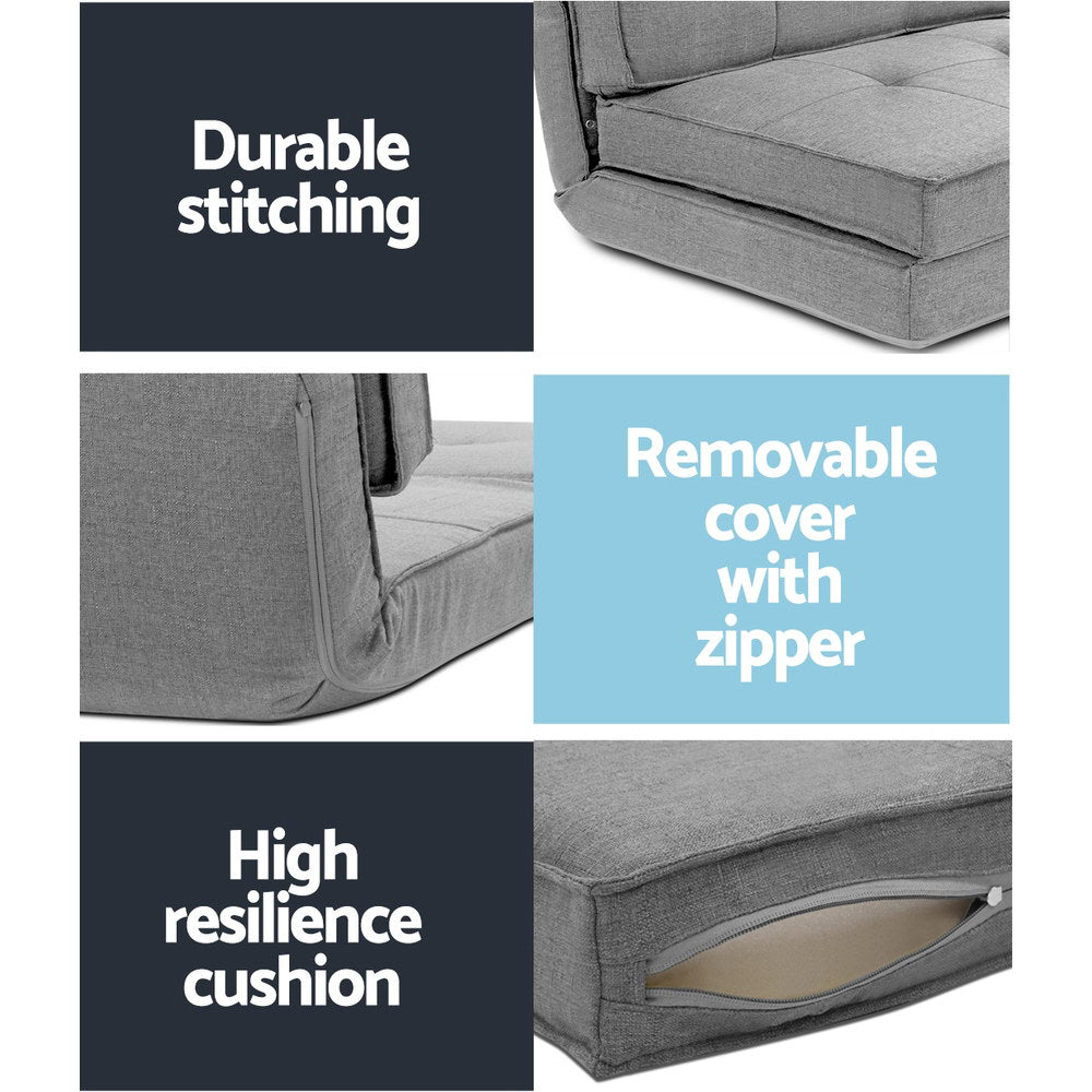 Celeste Floor Sofa Bed – Light Grey – Single