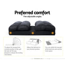 2-seater Suede Lounge Sofa Bed - Charcoal