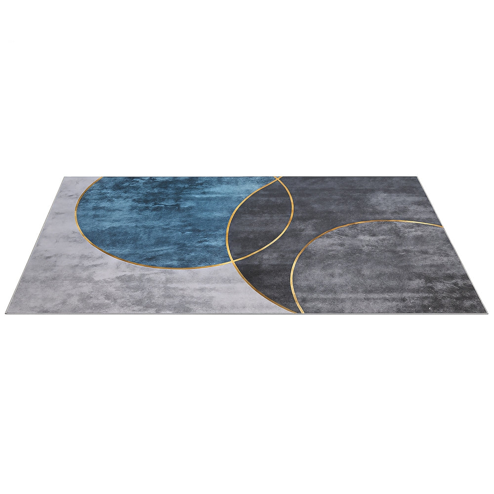 Alderon Washable Floor Rug – Blue & Grey – 240 x 340 cm