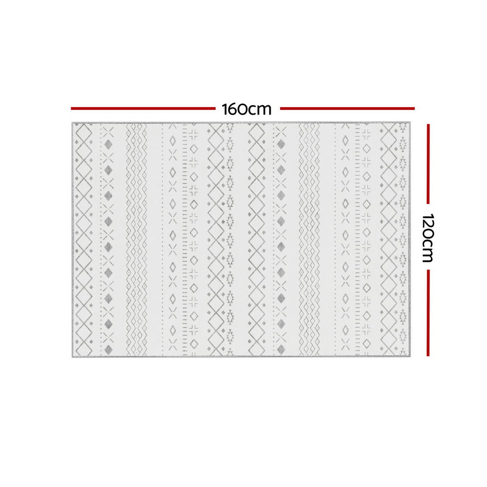 Elara Plush Area Rug – White – 120 × 160 cm