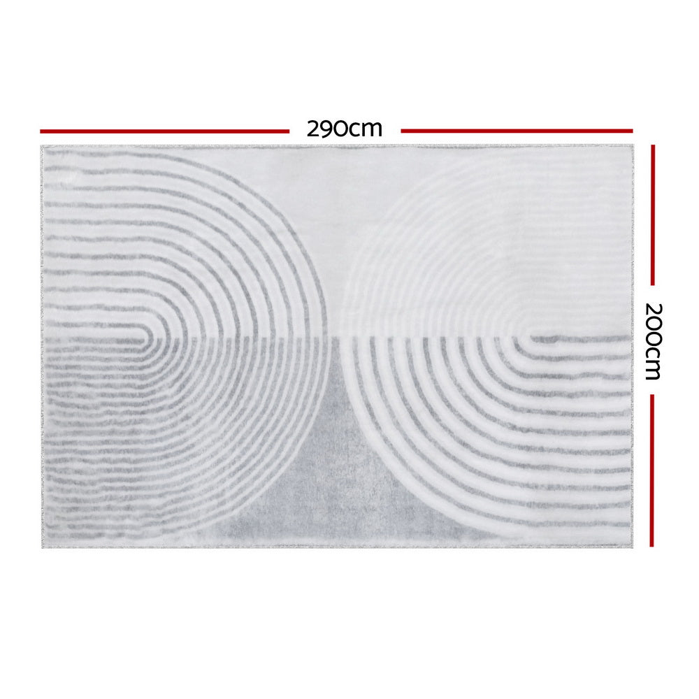 Cairo Plush Area Rug – White – 200 × 290 cm