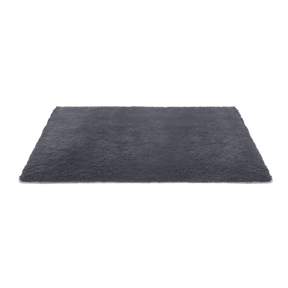 Luxe Shaggy Area Rug – Grey – 140 x 200 cm