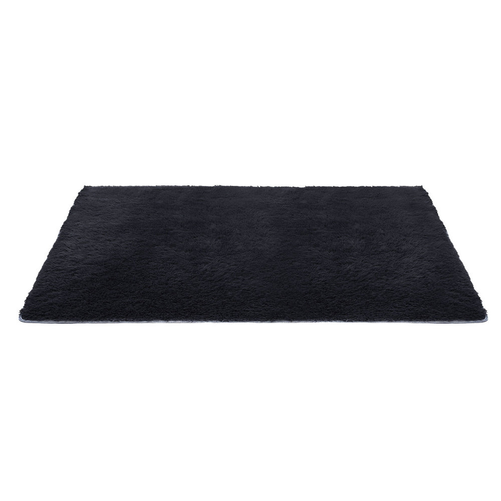 Luxe Shaggy Area Rug – Black – 160 x 230 cm