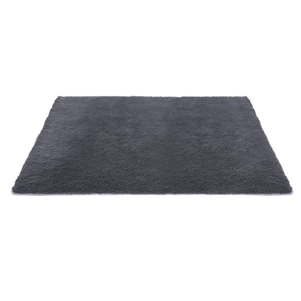 Luxe Shaggy Area Rug – Grey – 200 x 230 cm