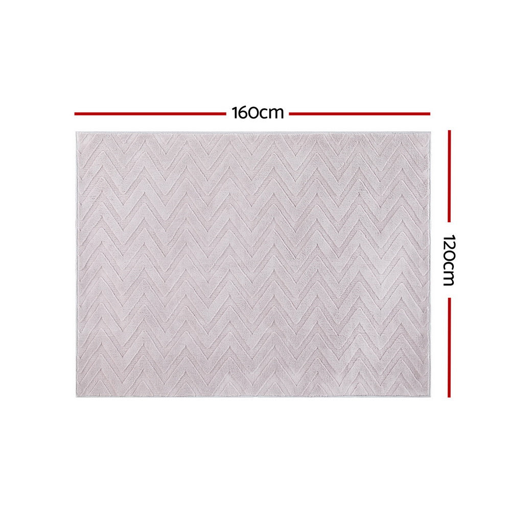 Rumi Plush Area Rug – Grey – 120 × 160 cm