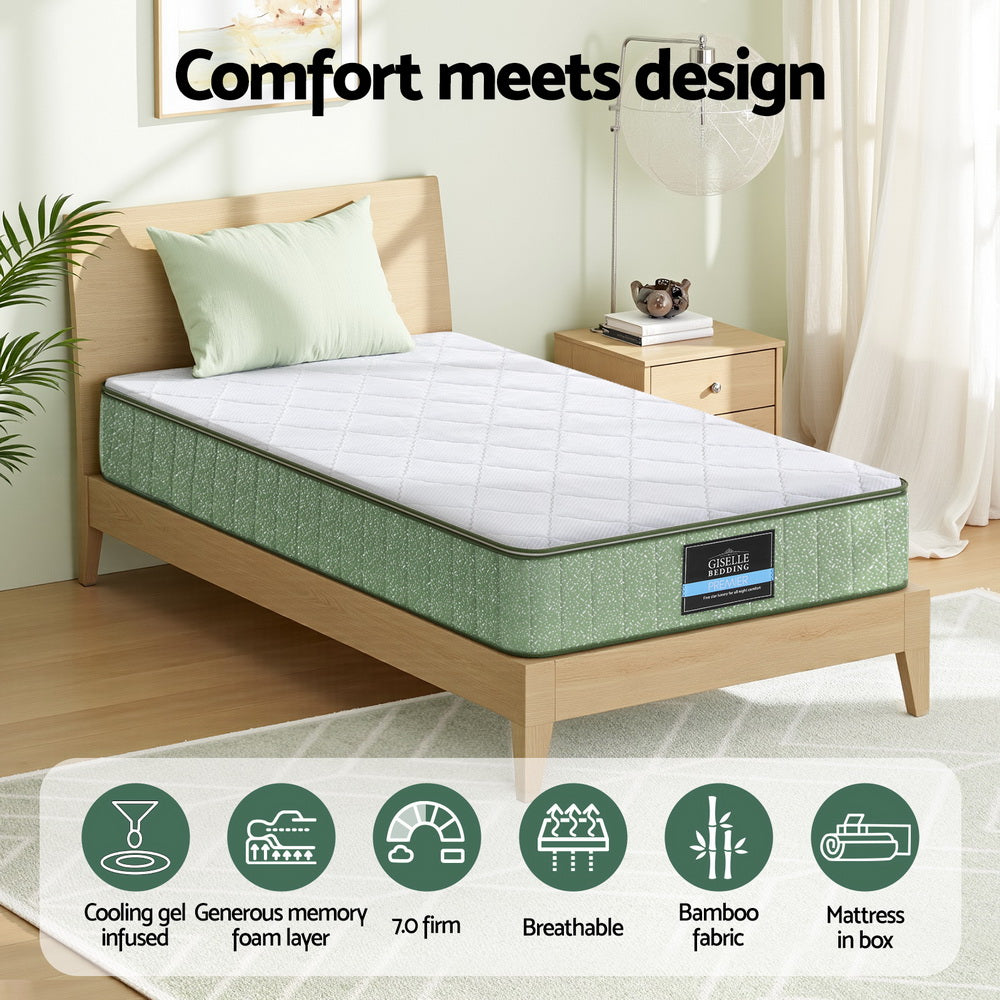 Zenith Memory Foam Mattress – White – Single