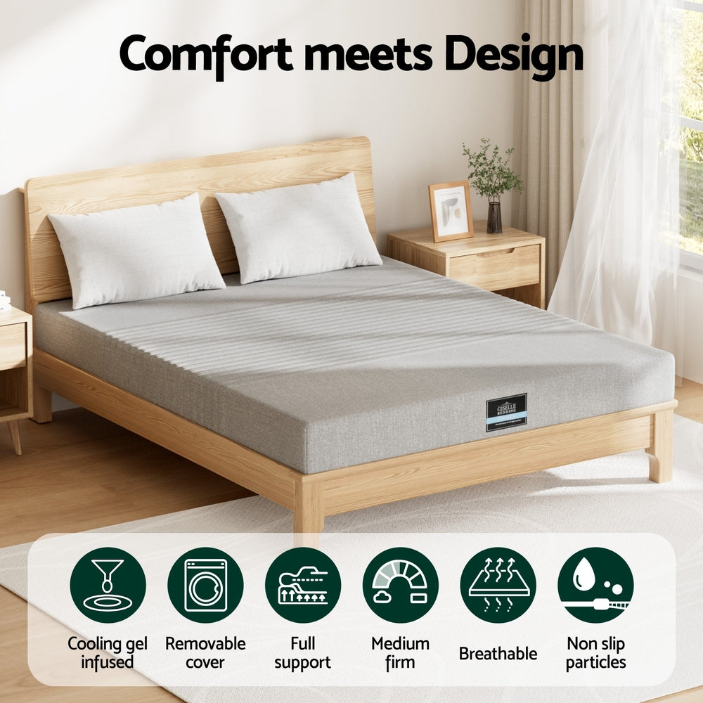 Serano Gel Memory Foam Mattress – Grey / Charcoal – King