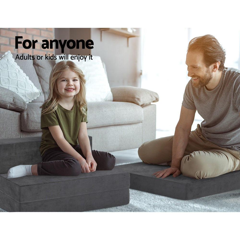 Solace Folding Memory Foam Mattress – Grey – Kids