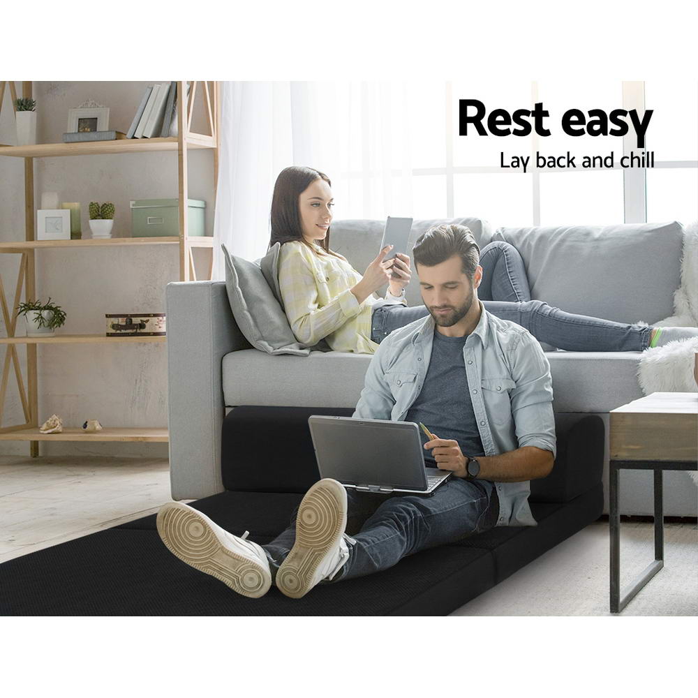 Aerial Folding Memory Foam Mattress – Black – Double