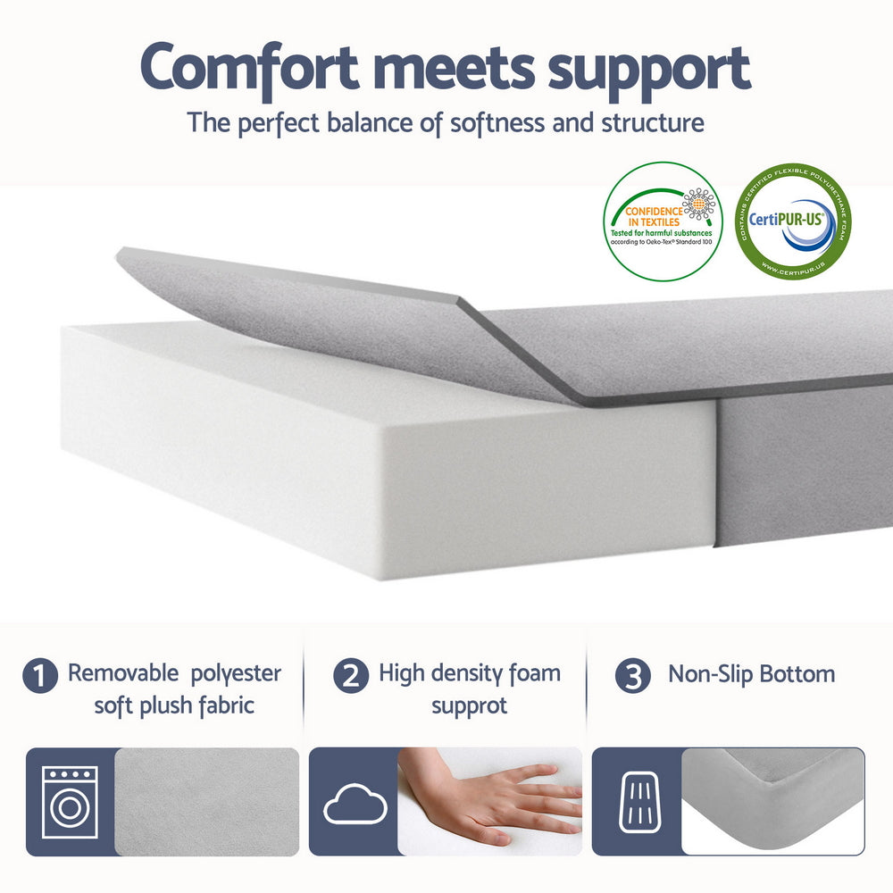 Braxton Quad Fold Memory Foam Mattress – Grey – Single