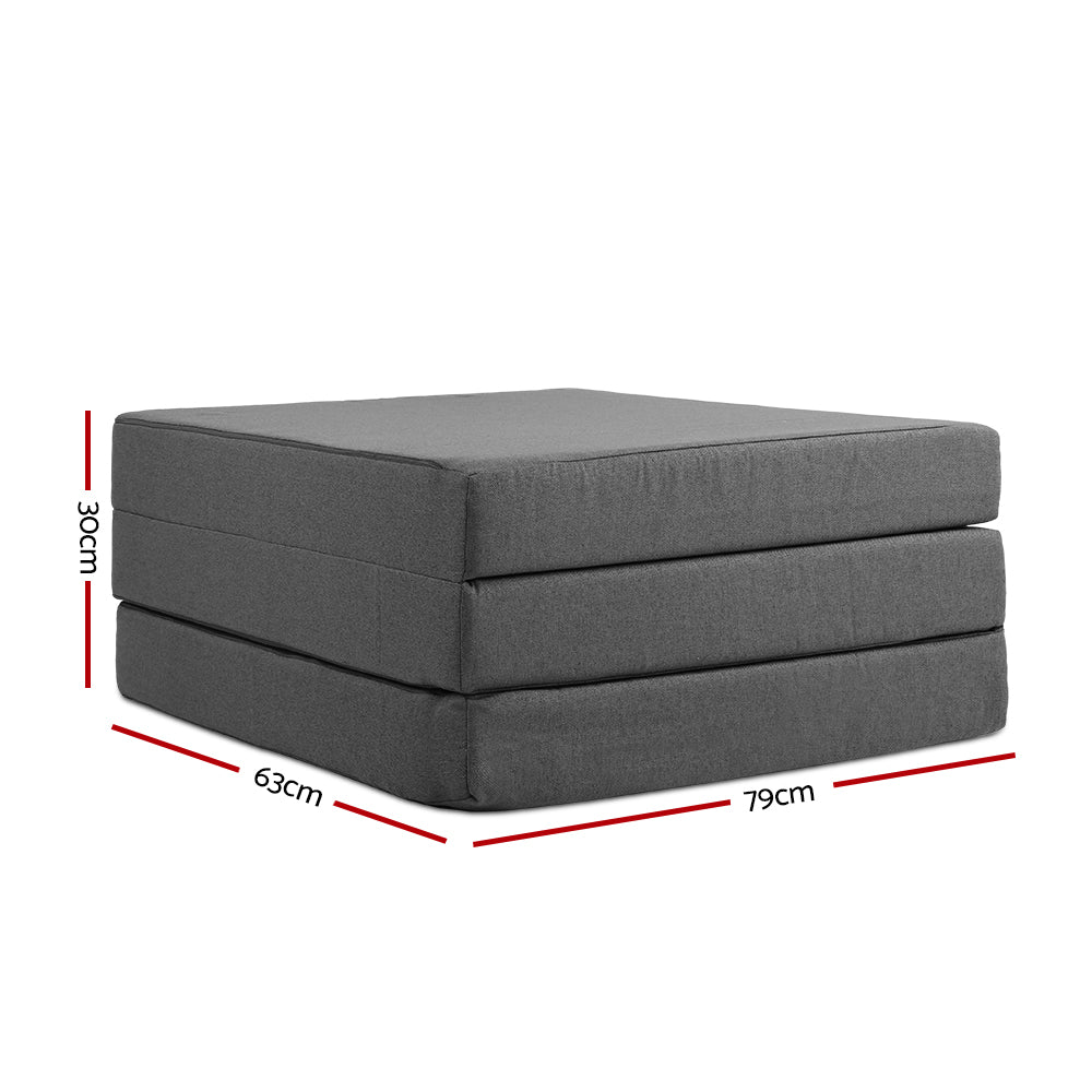 Haven Folding Memory Foam Mattress – Grey – Kids