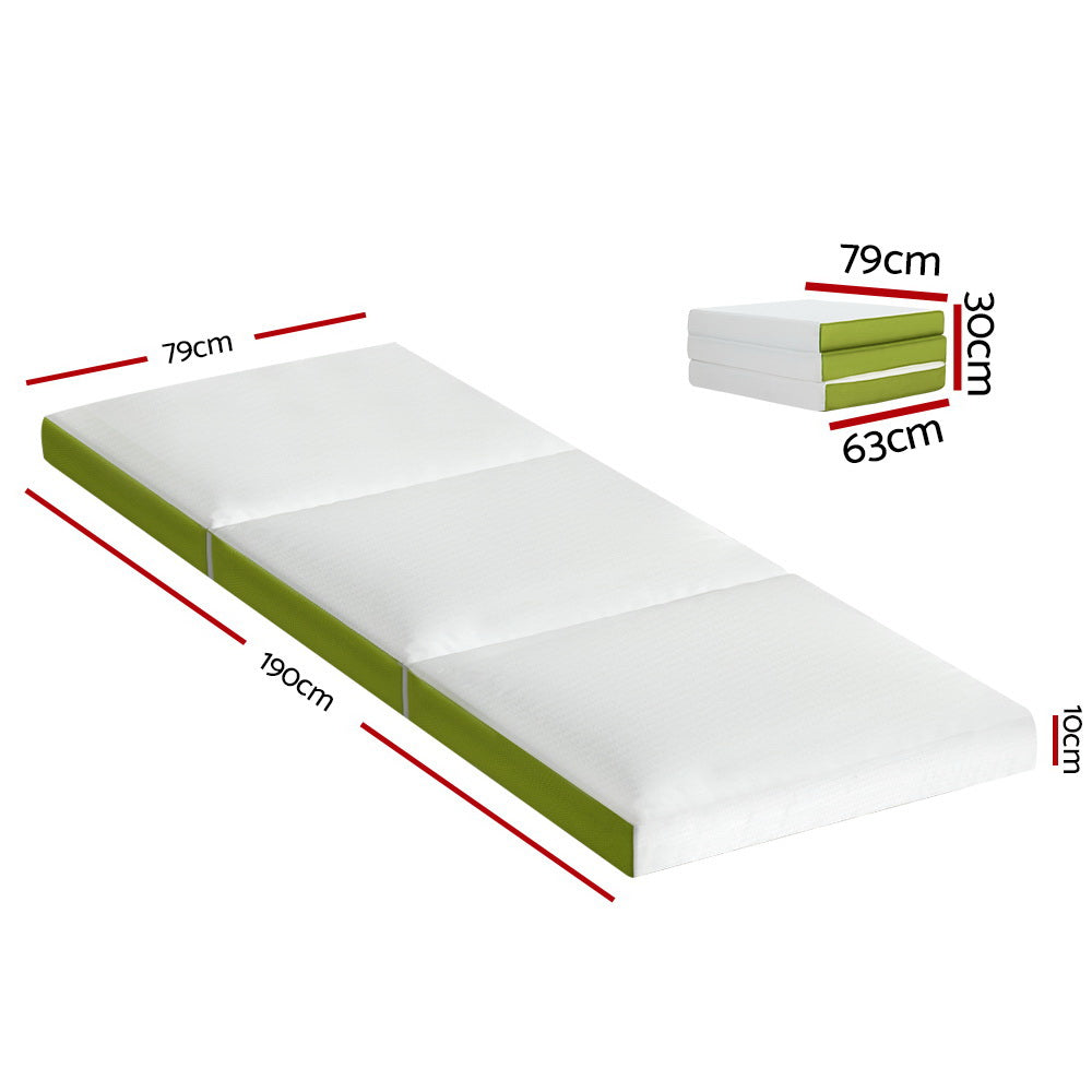 Kairo Foldable Foam Mattress – Green – Single