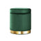 Round Velvet Storage Ottoman – Green