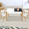 3 PCS Kids Table and Chairs Set w/Chalkboard and Toy Storage