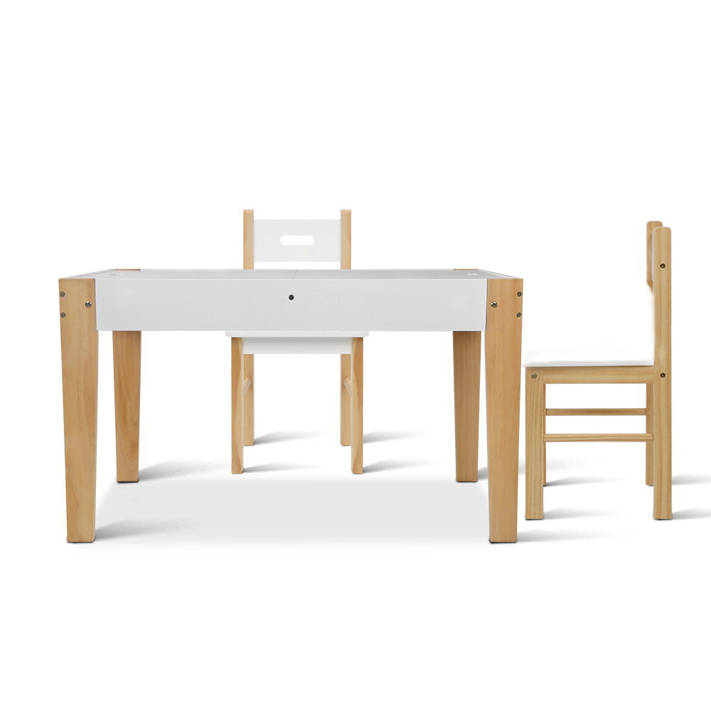 Beckham Kids Table and Chairs Set with Storage – White – Set of 3