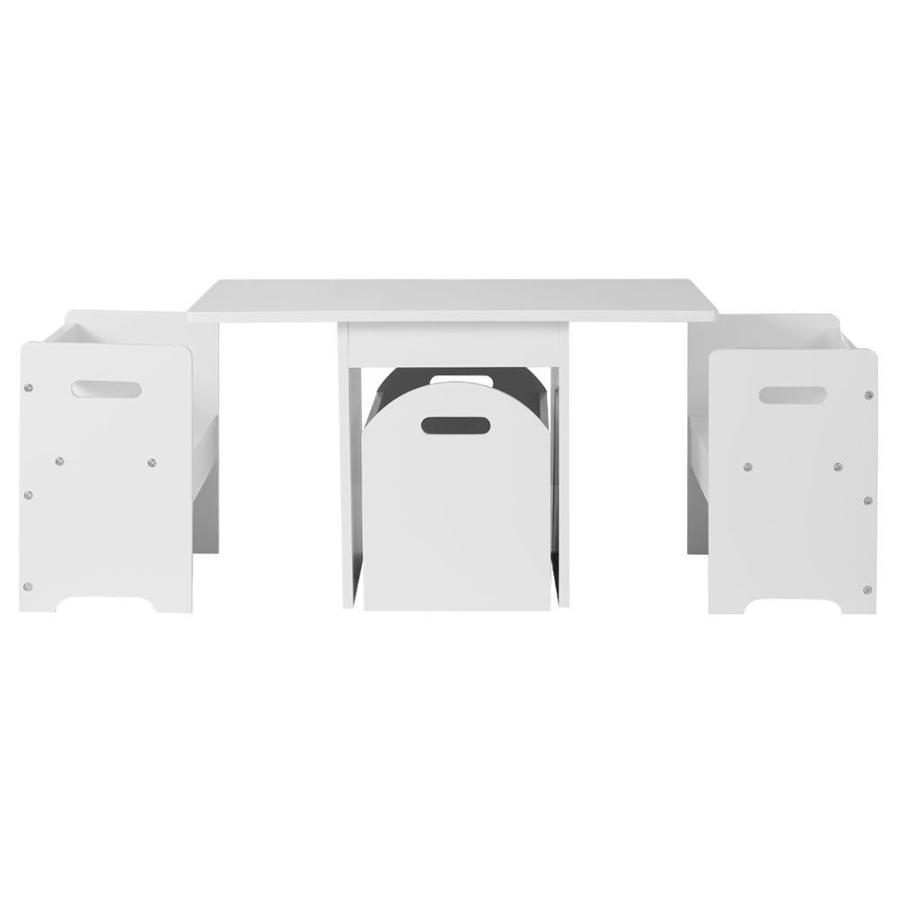 Camden Modular Kids Table and Chairs Set – White – Set of 3